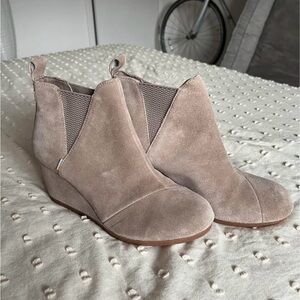 TOMS Taupe Suede Ankle Boots